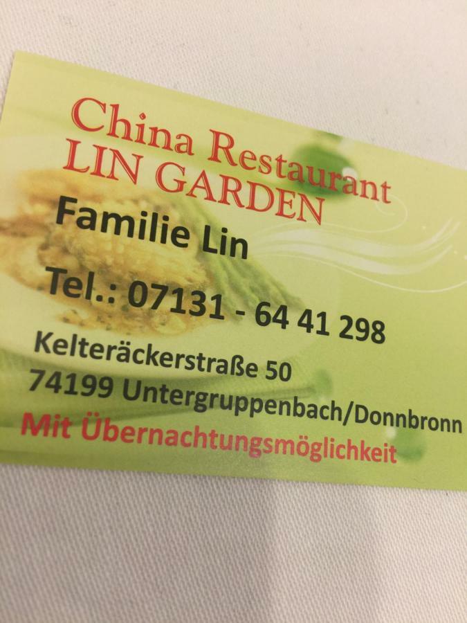 Gaststaette Lin Garden Hotel Untergruppenbach Екстериор снимка